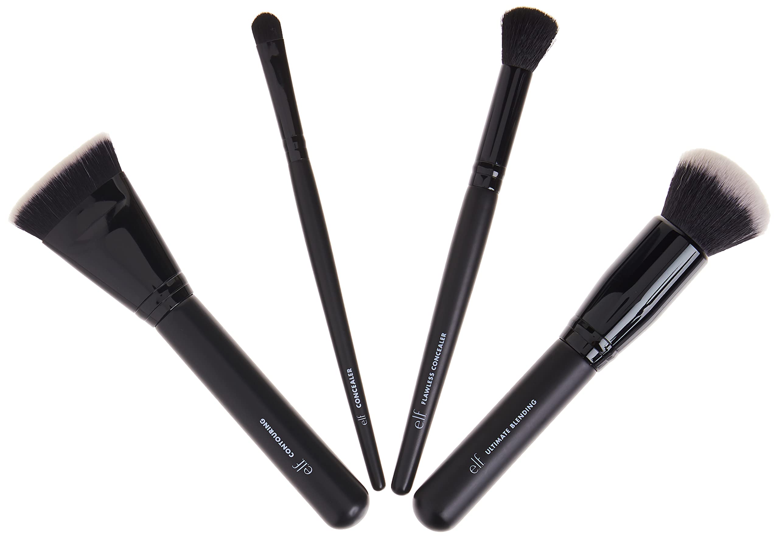 e.l.f. Complexion Perfection Brush Kit 4Piece Set, Synthetic